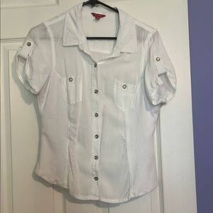 Guess White Button Down Shirt for Women